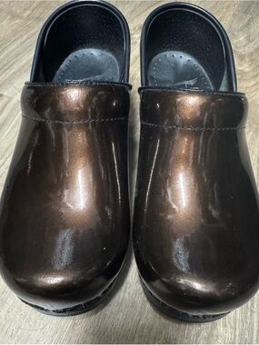 Dansko Metallic Brown Slip-On Clogs